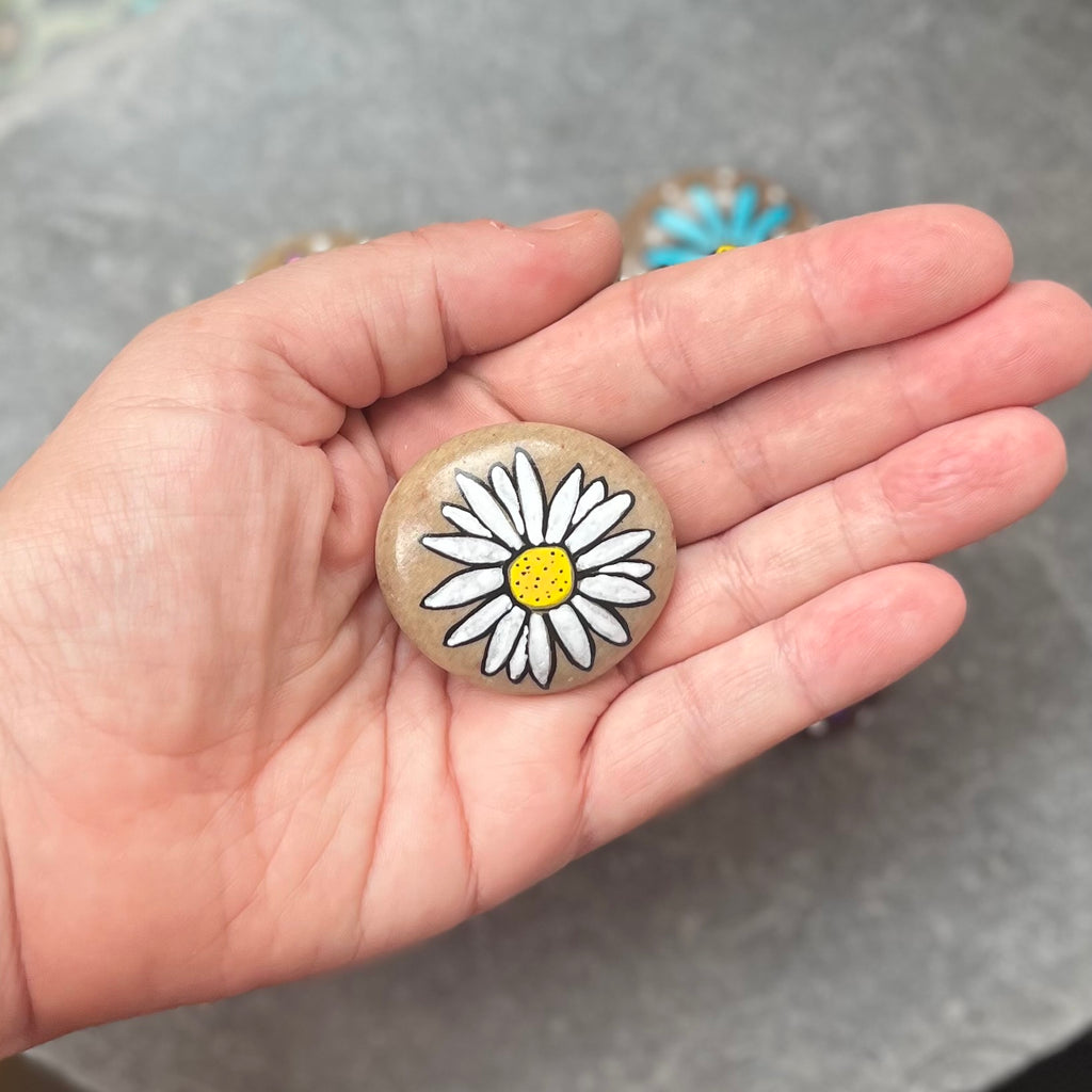 Colourful Daisy Flowers - Set of 5 Stones