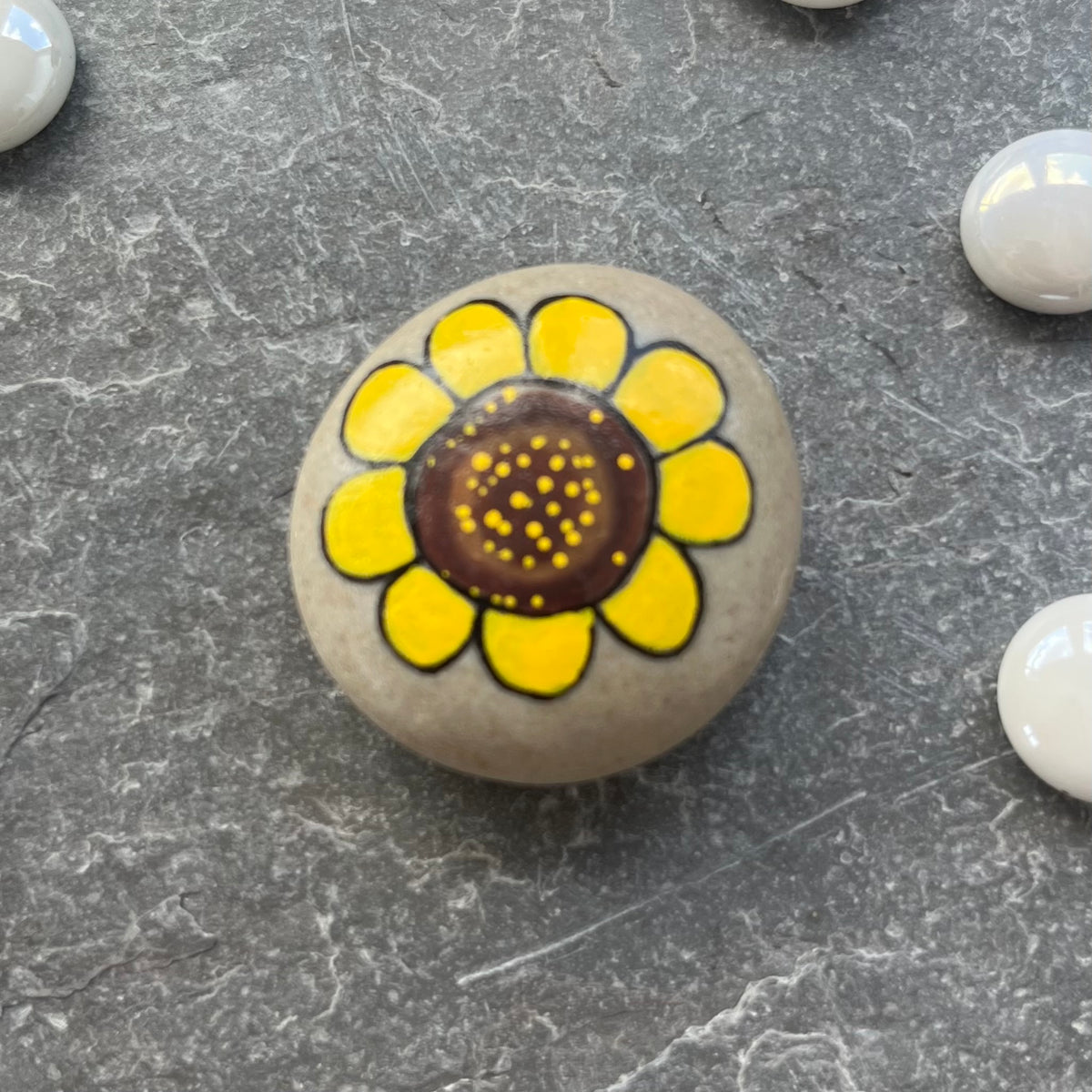 Sunflower Hand Painted Stone