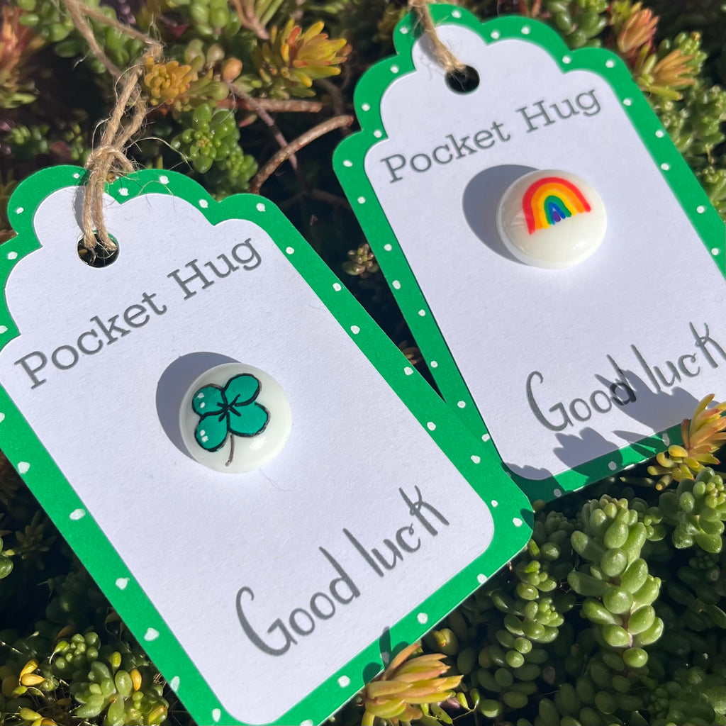 Tiny Pocket Hug Stone - Good Luck