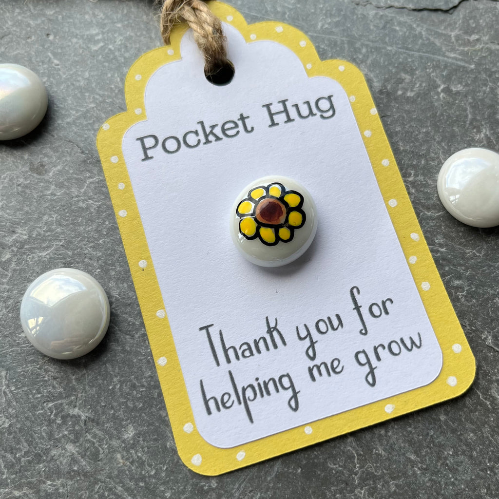 Tiny Pocket Hug Stone - Thank You For Helping Me grow