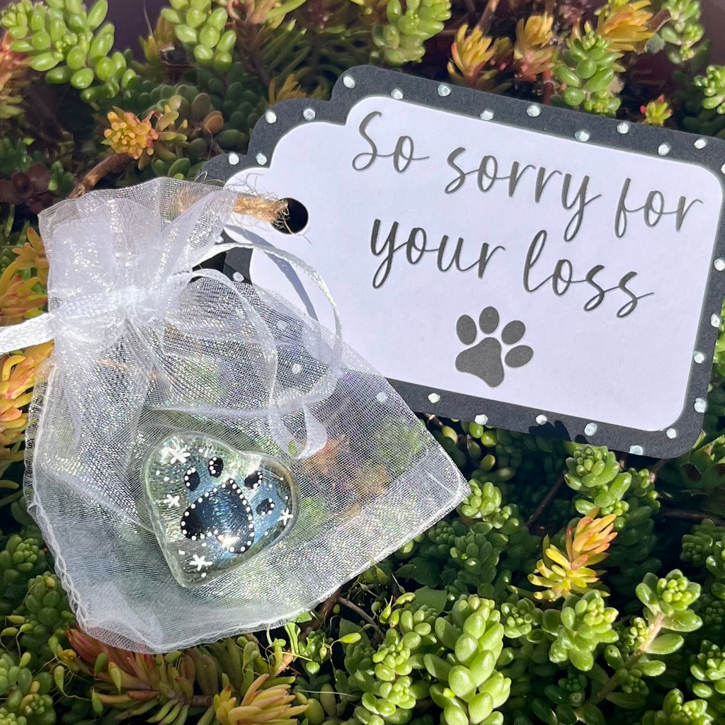 Glass Heart - Paw print heart