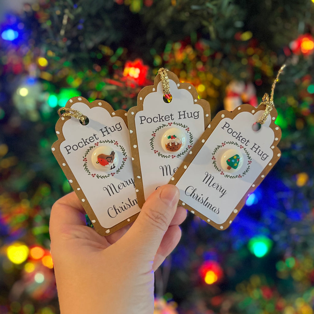 Tiny Pocket Hug Stone - Merry Christmas