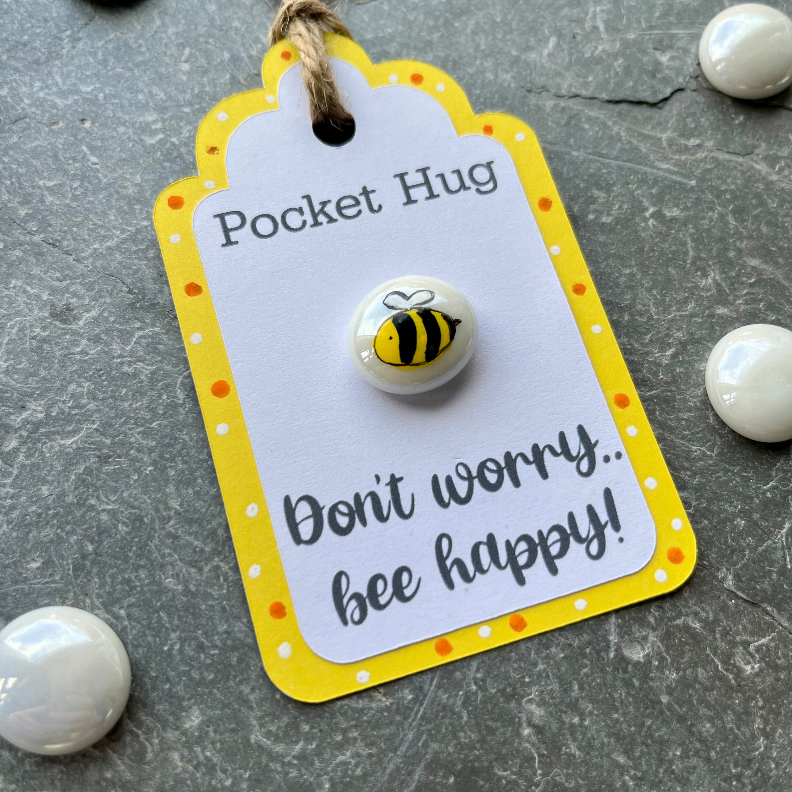 Tiny Pocket Hug Stone - Bumble Bee
