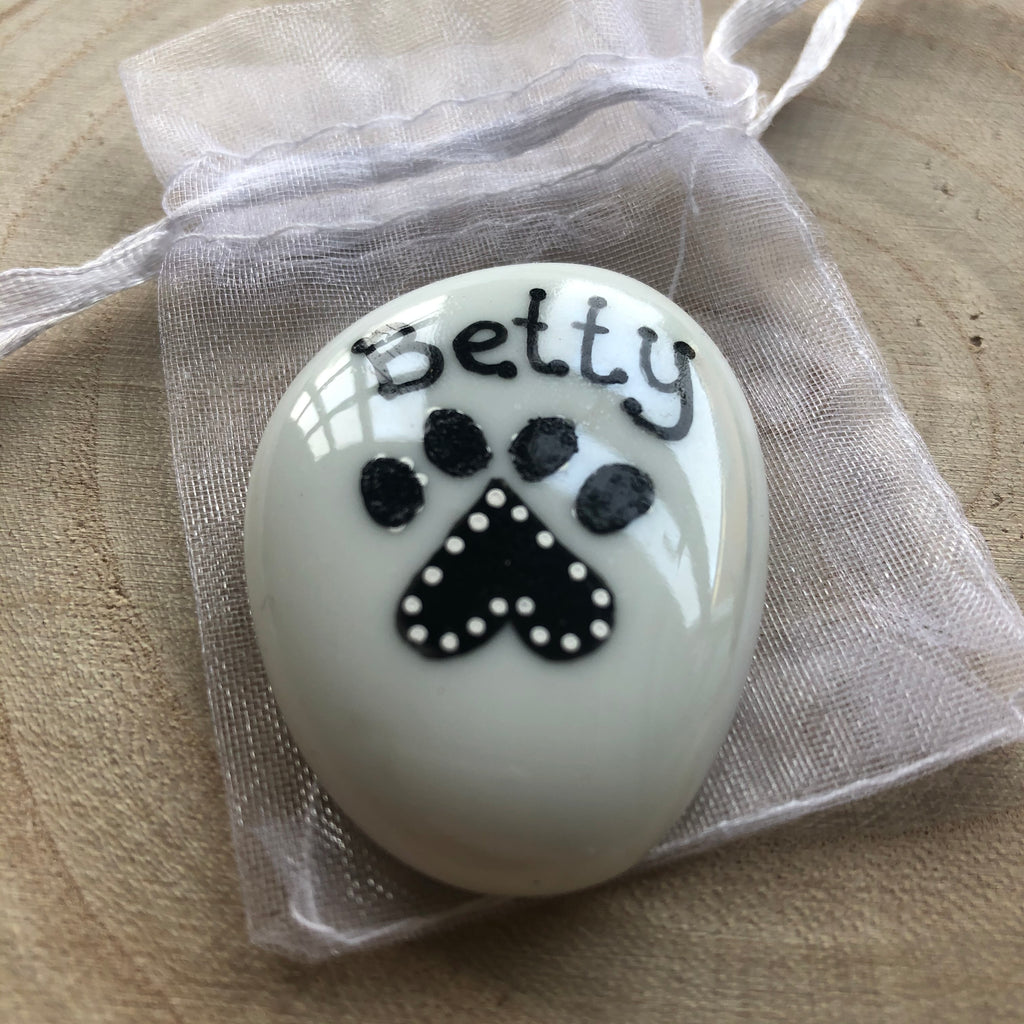 Personalised Glass Stone - Paw Print