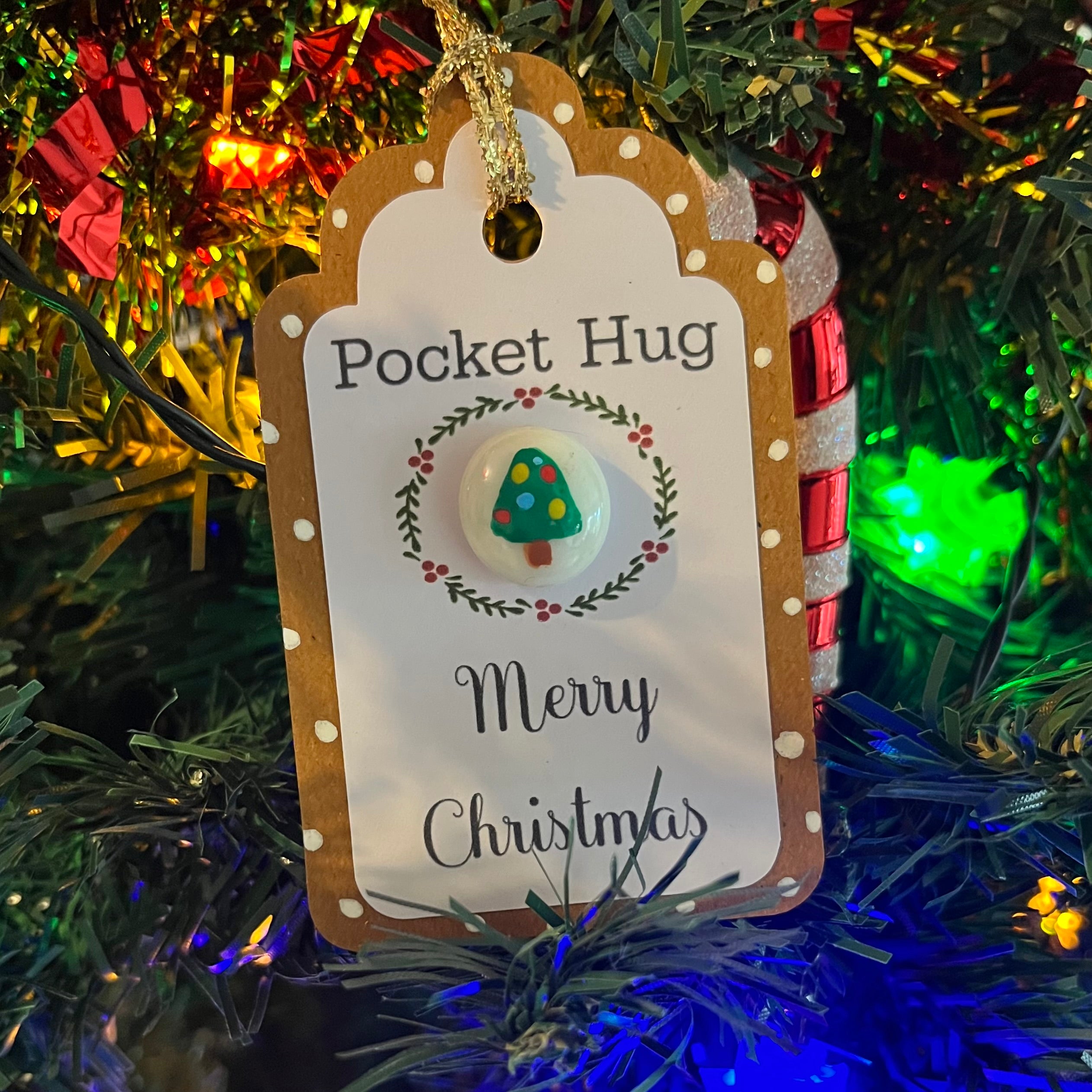 Tiny Pocket Hug Stone - Merry Christmas
