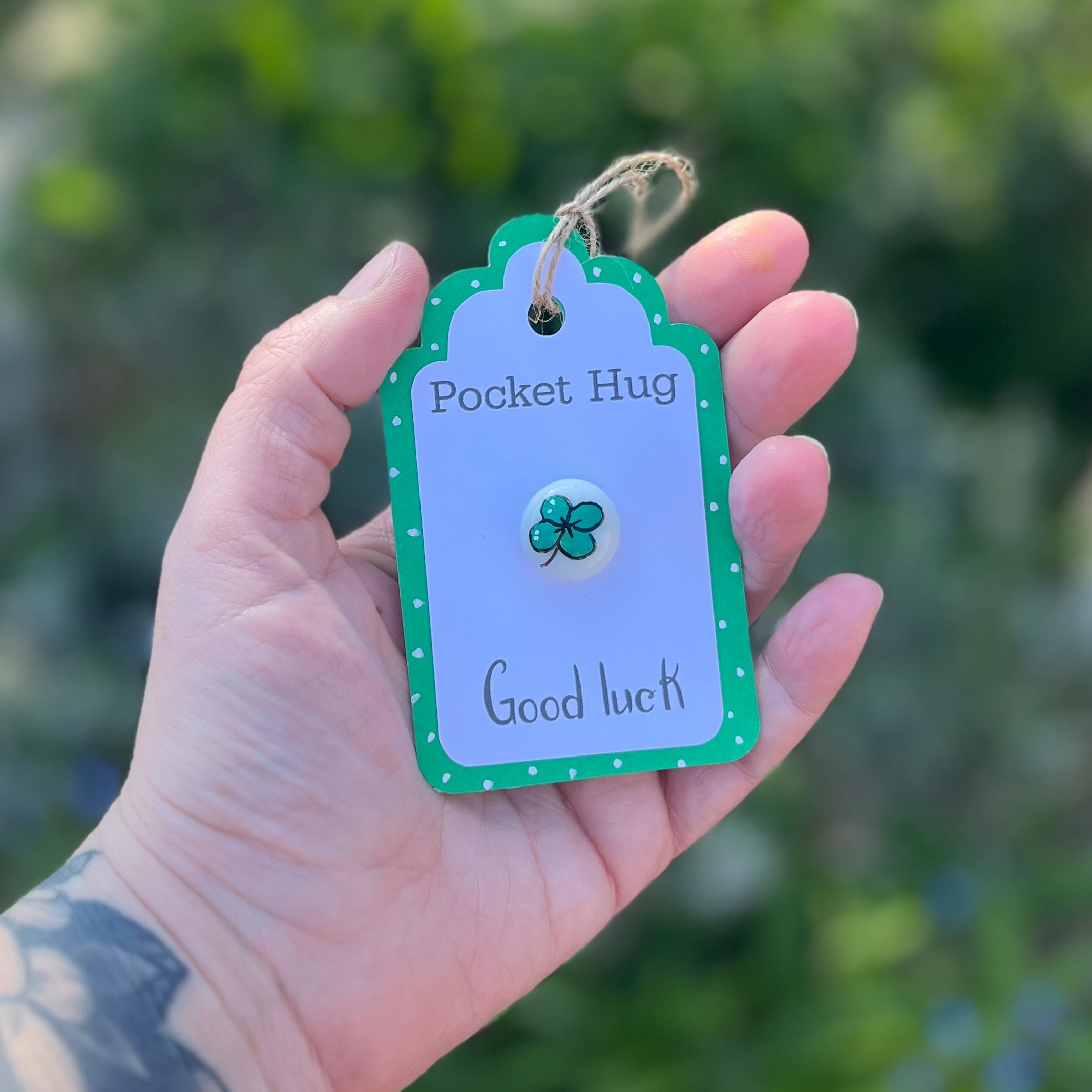 Tiny Pocket Hug Stone - Good Luck