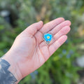 Glass Heart - Forget me not flower