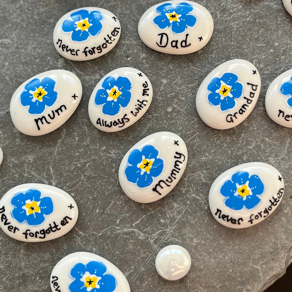 Personalised Glass Stone Packs - Forget me not