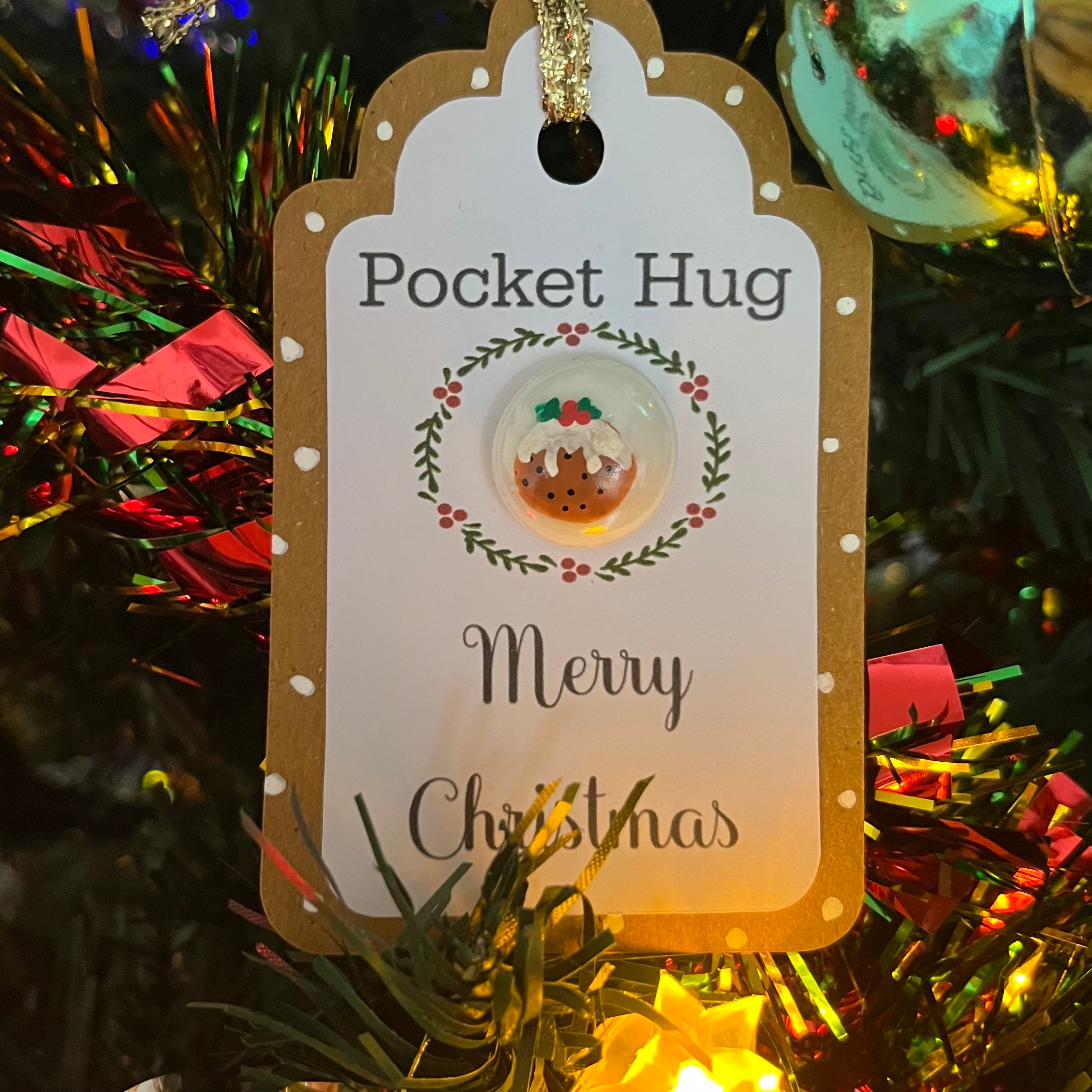 Tiny Pocket Hug Stone - Merry Christmas