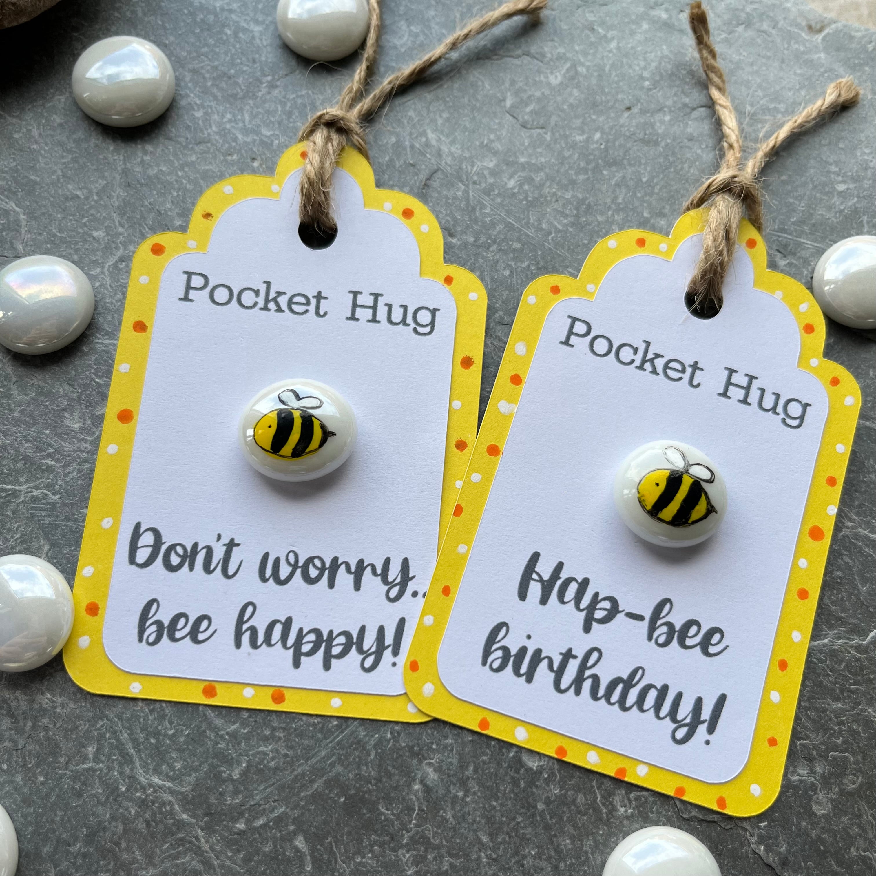 Tiny Pocket Hug Stone - Bumble Bee