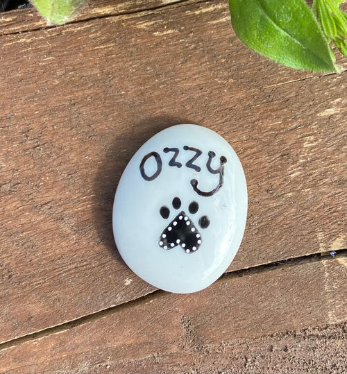 Personalised Glass Stone - Paw Print
