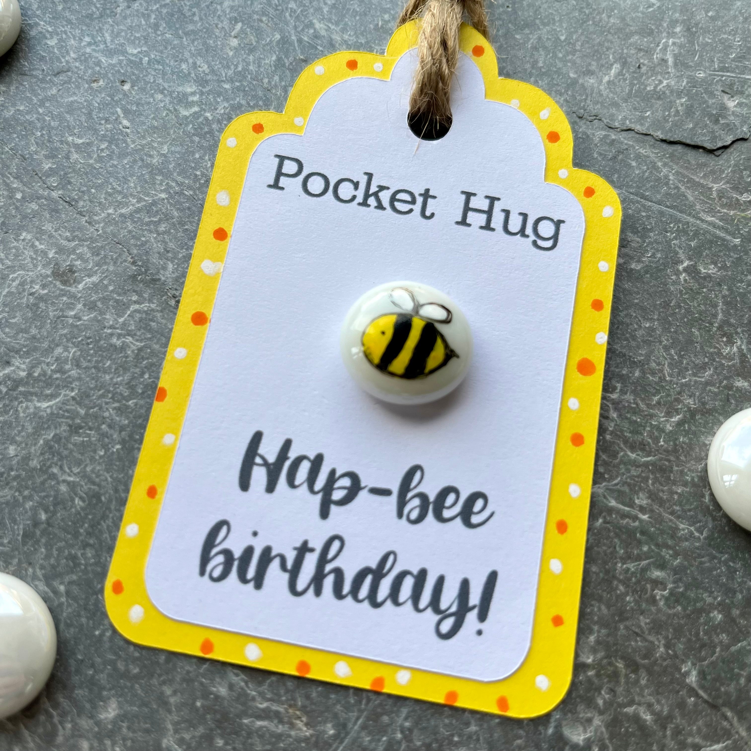 Tiny Pocket Hug Stone - Bumble Bee