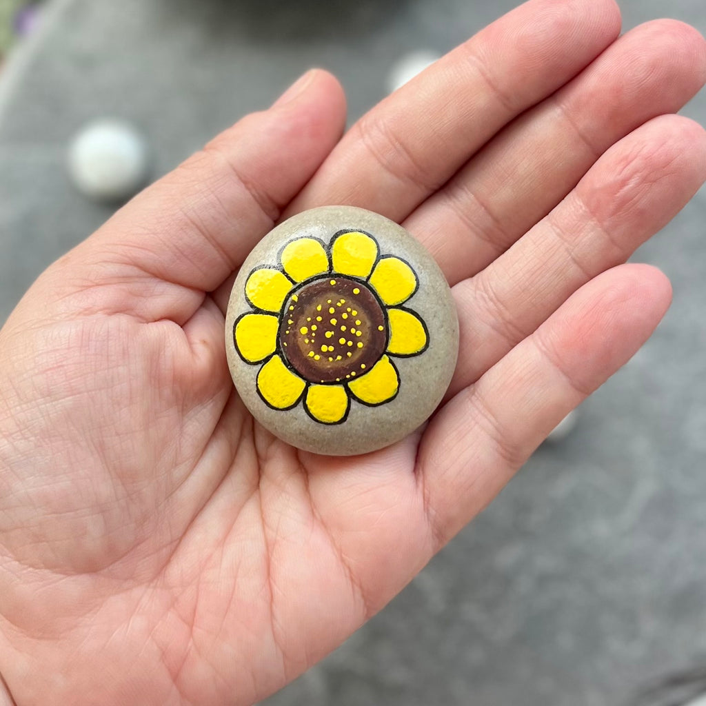Sunflower Hand Painted Stone
