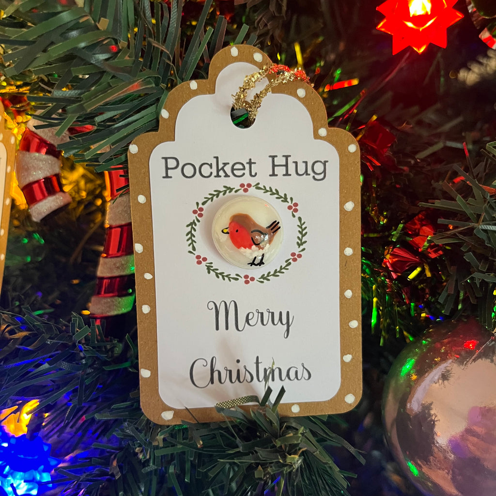 Tiny Pocket Hug Stone - Merry Christmas