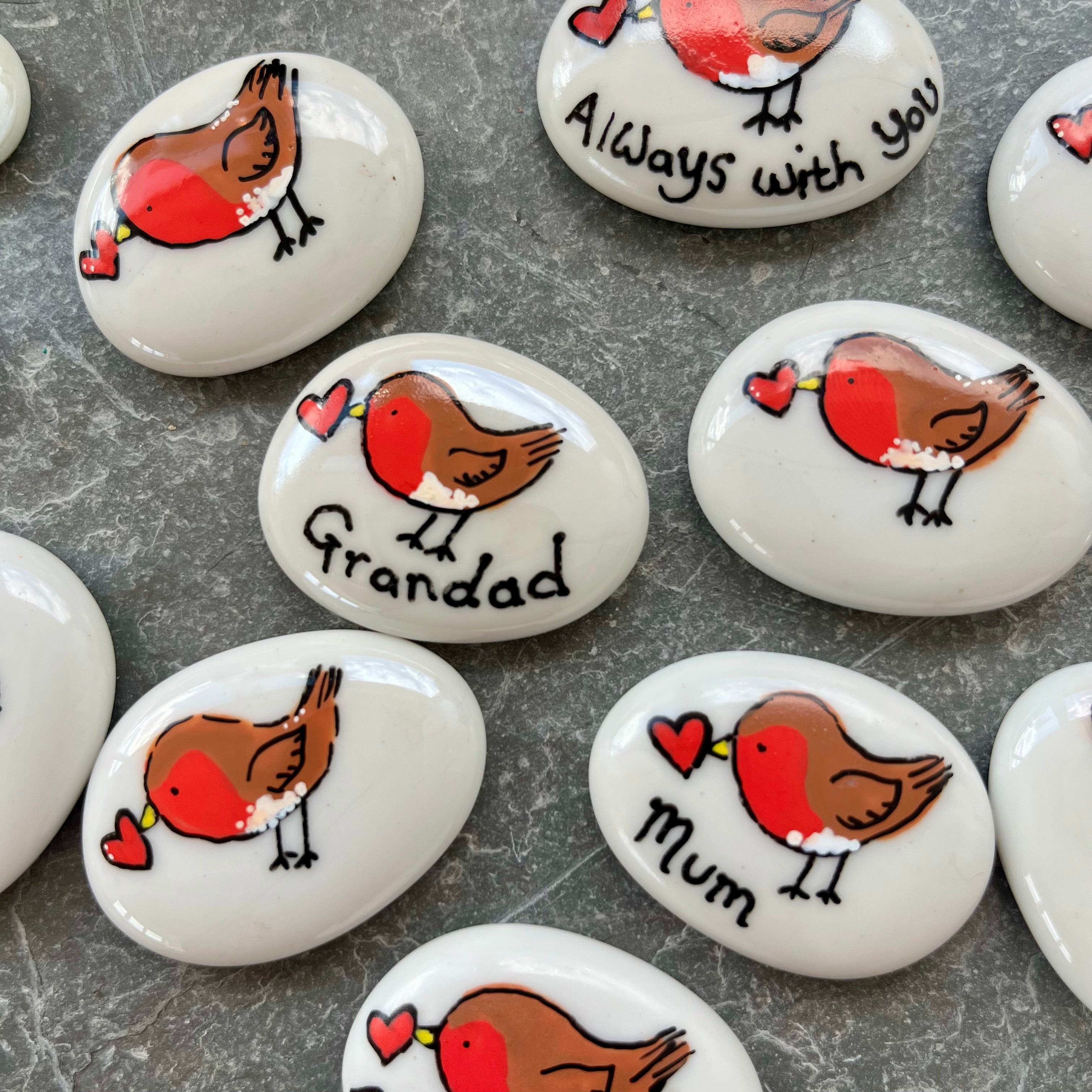 Personalised Glass Stone Packs - Robin