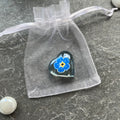 Forget me not hand painted glass heart | sympathy keepsake UK | Comfort Stones UK