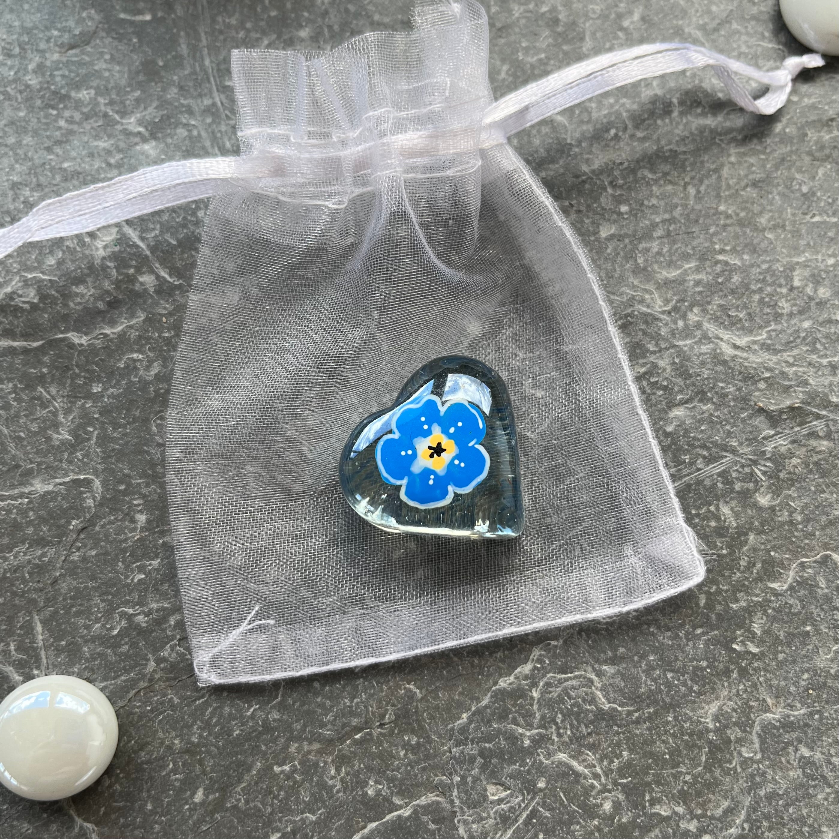 Glass Heart Packs - Forget Me Not