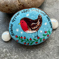 Robin Hand Painted Stone – Sympathy & Remembrance Keepsake Gift UK