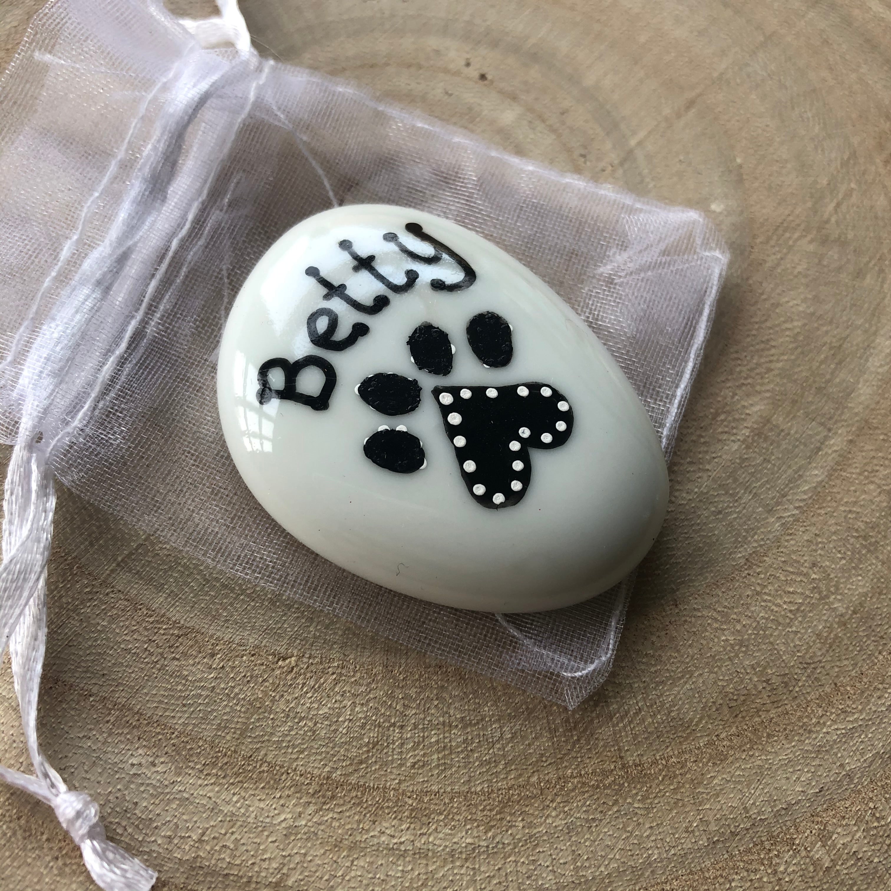 Personalised Glass Stone - Paw Print