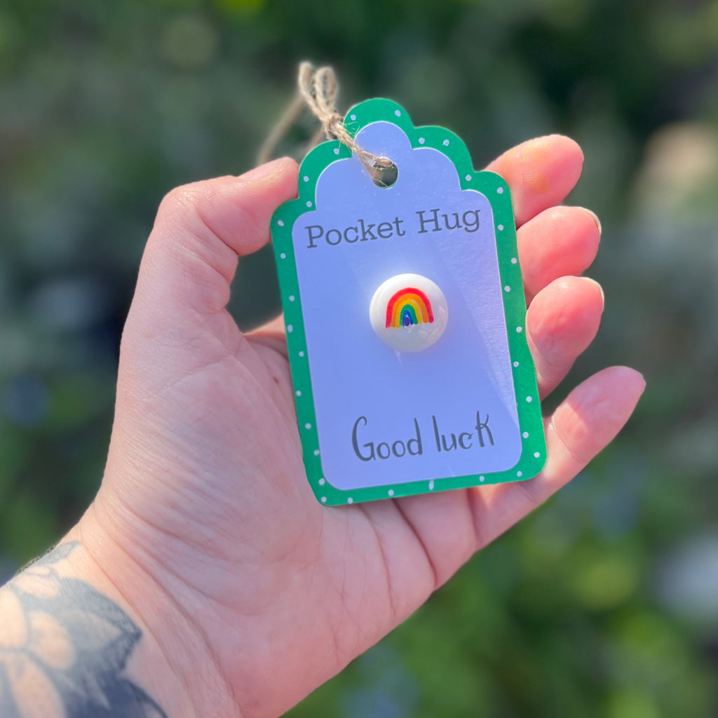 Tiny Pocket Hug Stone - Good Luck