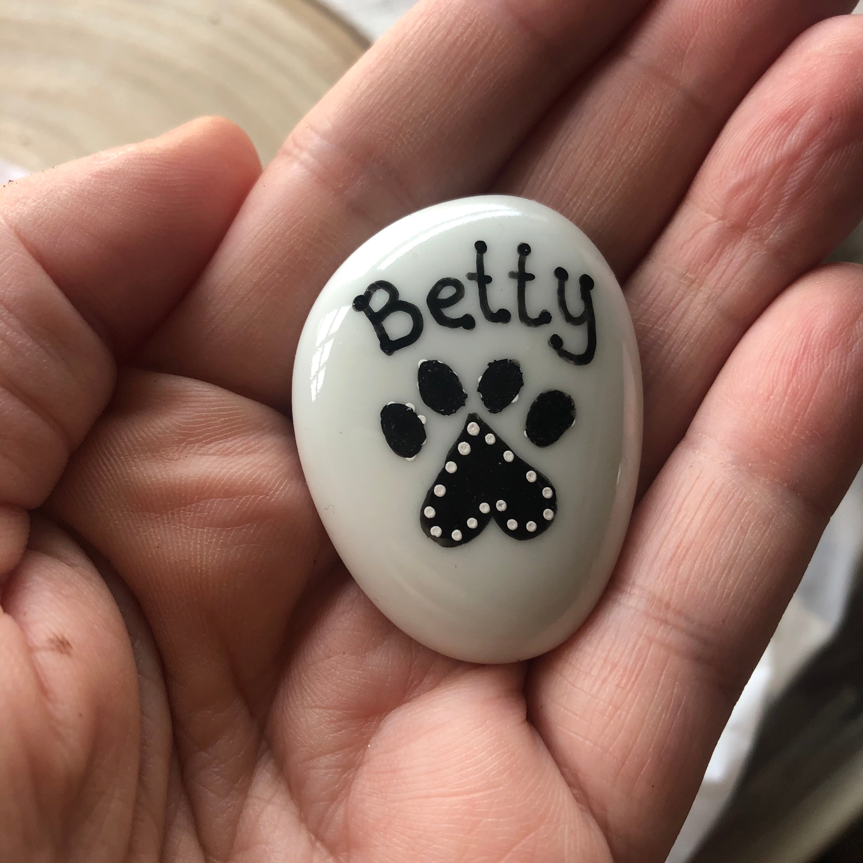 Personalised Glass Stone - Paw Print