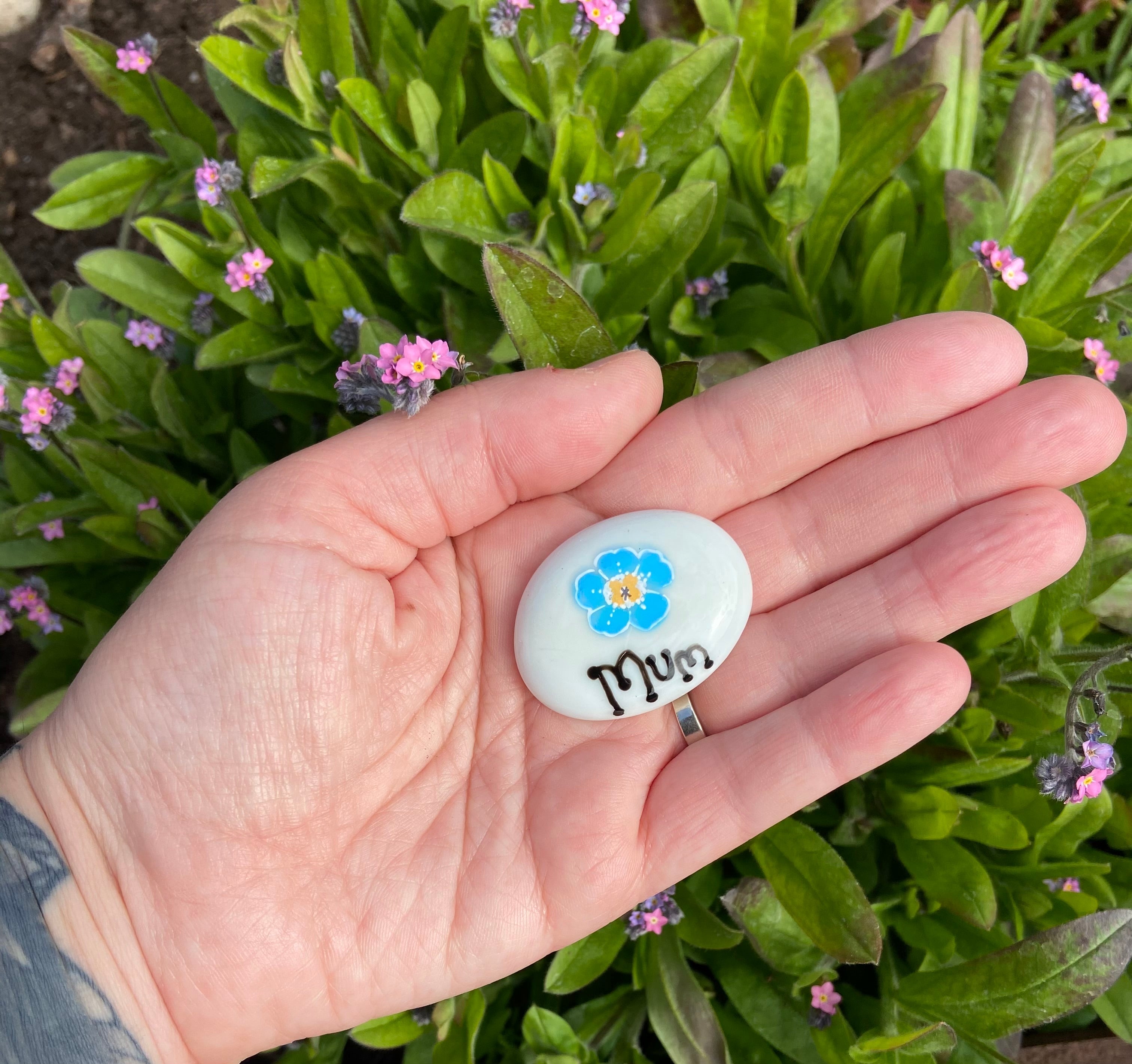 Personalised Glass Stone - Forget me not