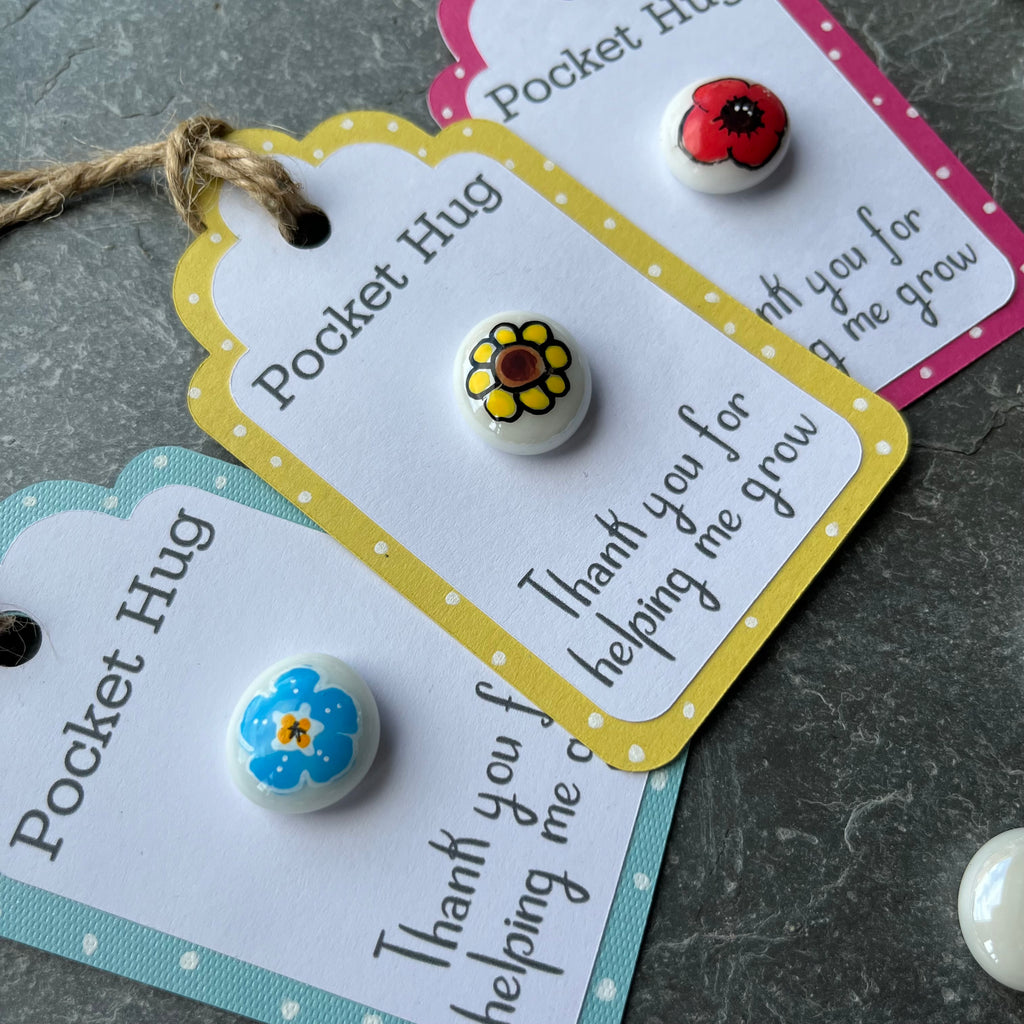 Tiny Pocket Hug Stone - Thank You For Helping Me grow