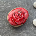 Red Rose Hand Painted Stone – Romantic Keepsake or Floral Gift UK