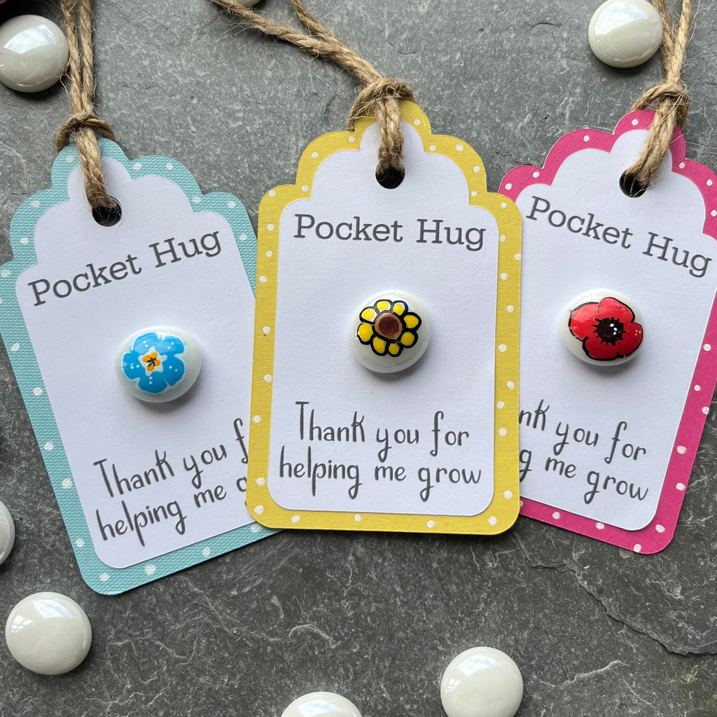 Tiny Pocket Hug Stone - Thank You For Helping Me grow