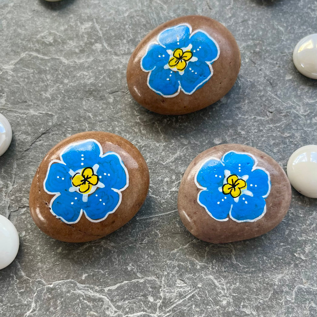 Forget Me Not Hand Painted Stone – Sympathy Keepsake Gift UK