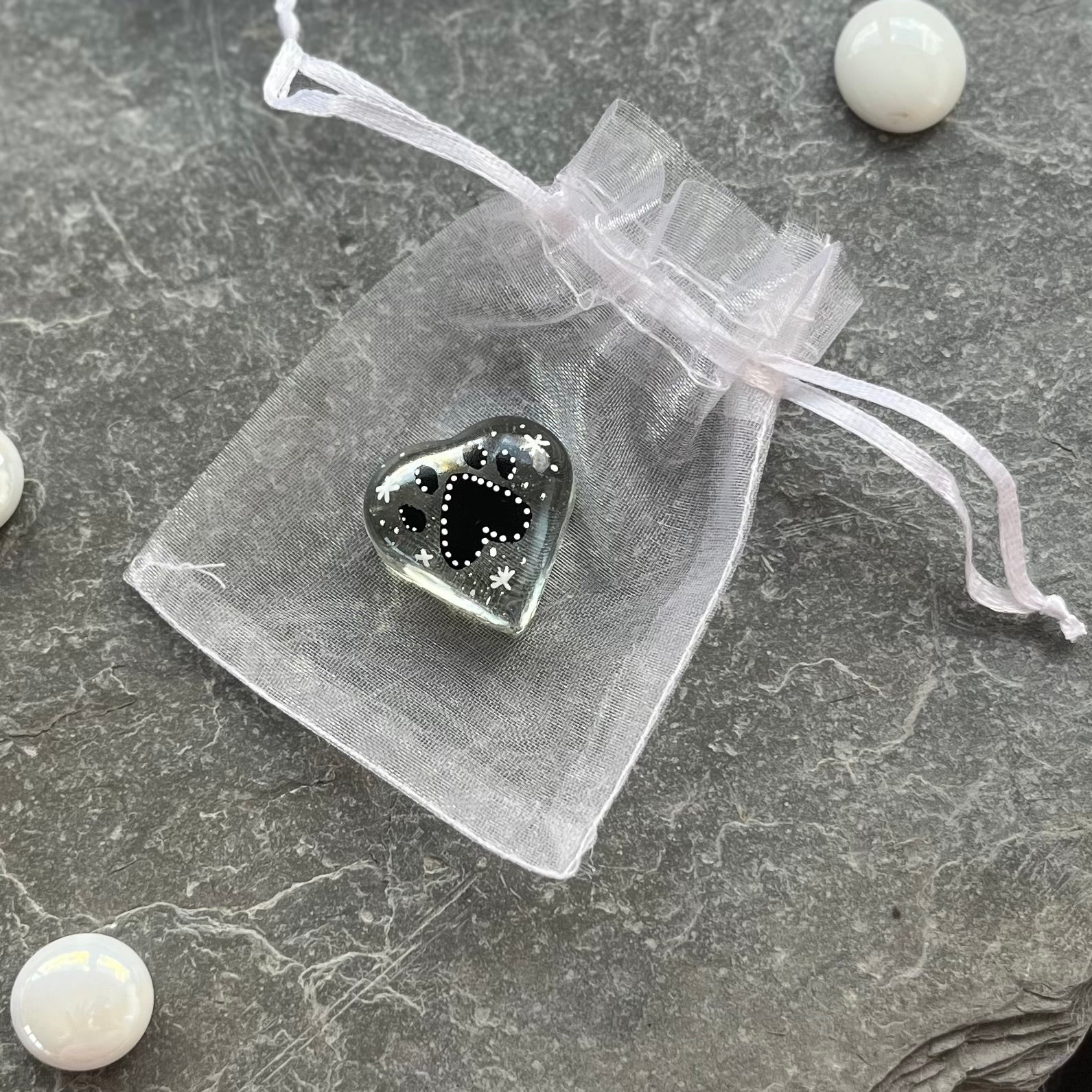 Glass Heart Packs - Paw Print